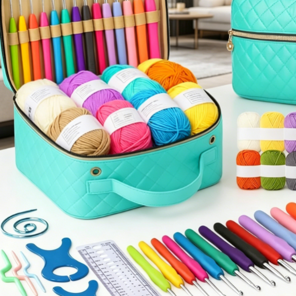Ergonomic Crochet Kit With Yarn