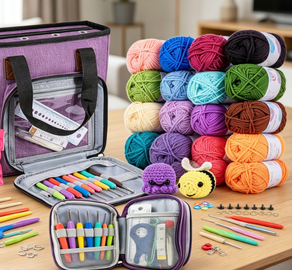 Deluxe Crochet Kit With Yarn And Tutorials