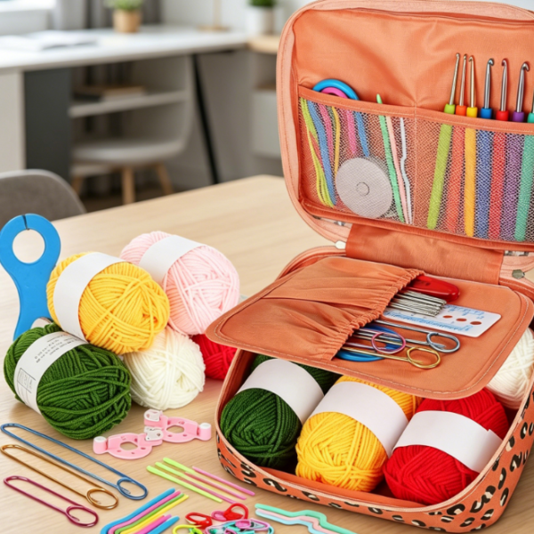 58-Piece Portable Travel Crochet Kit