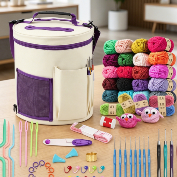 25-Skein Yarn And Crochet Kit (Multiple Sizes)