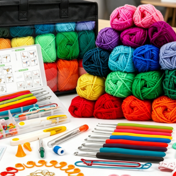 Crochet And Yarn Combo Kit With Accessory Bag