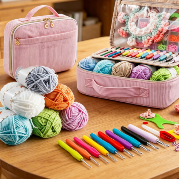 58-Piece Crochet Kit With Yarn Storage Bag