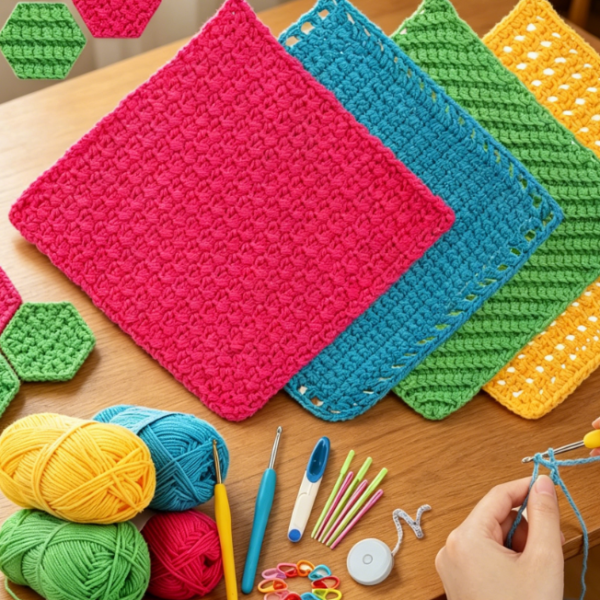 Dishcloth Crochet Kit (Includes Detailed Tutorials)