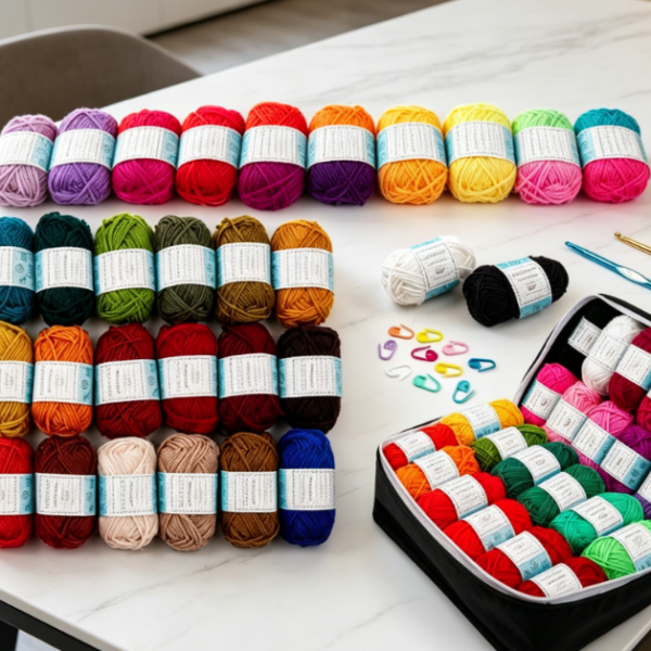 62-Skein Acrylic Yarn Crochet Kit (Starter Set)