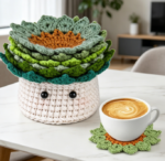 Coaster & Plant Pot Cover Crochet Kit (Includes Detailed Tutorials)