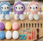 Animal Keychain Crochet Kit (Includes Detailed Tutorials)
