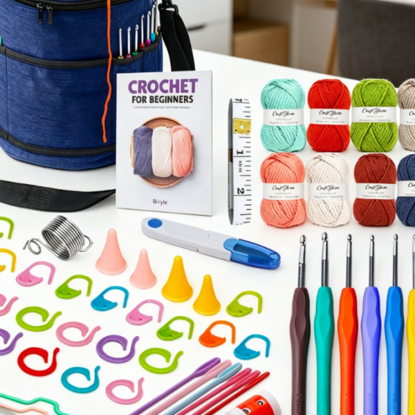 69-Piece Crochet Kit (Ergonomic Hooks & Yarn)