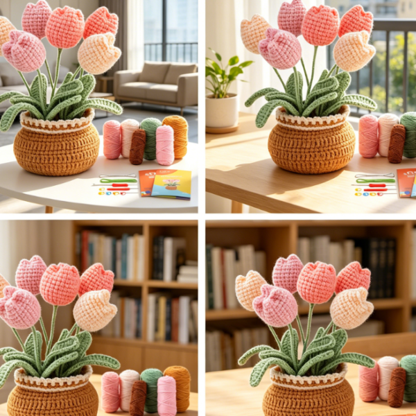 Tulip-Themed Crochet Kit For Absolute Beginners